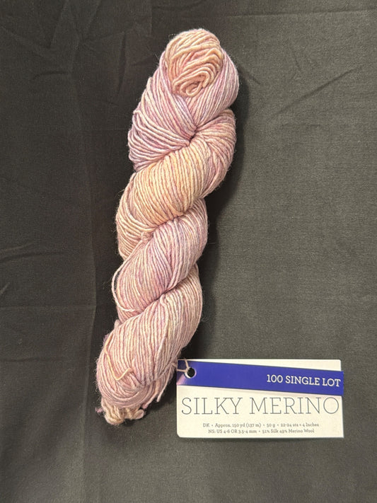 Silky Merino~Malabrigo~Sugar Petal~51% Silk & 49% Merino~DK
