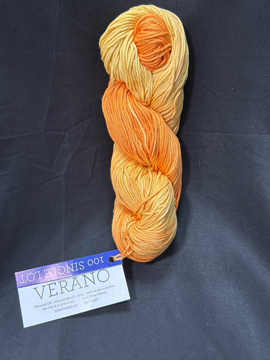 Verano ~ Malabrigo ~ "Mango Tango" 100% Pima Cotton ~Worsted/DK