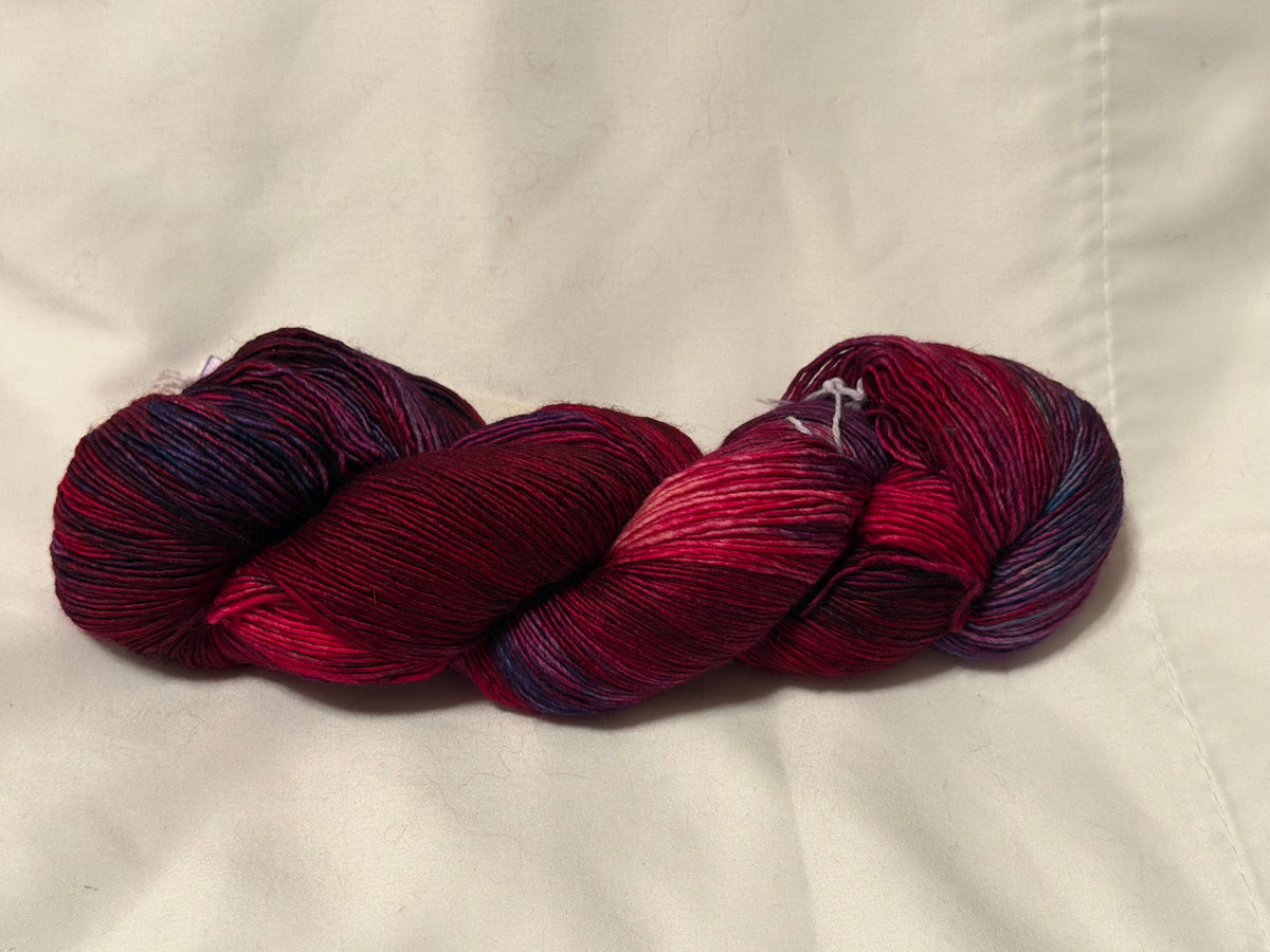 Mechita ~ Malabrigo ~ "Ruby Smoke" ~ Fingering