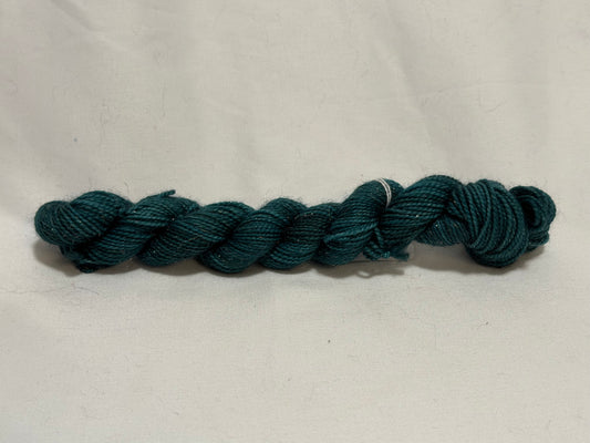KK's Sparkle Sock Mini Skein~ Forest Green ~75/15/10 Superwash Merino, Nylon & Stellina Sparkle