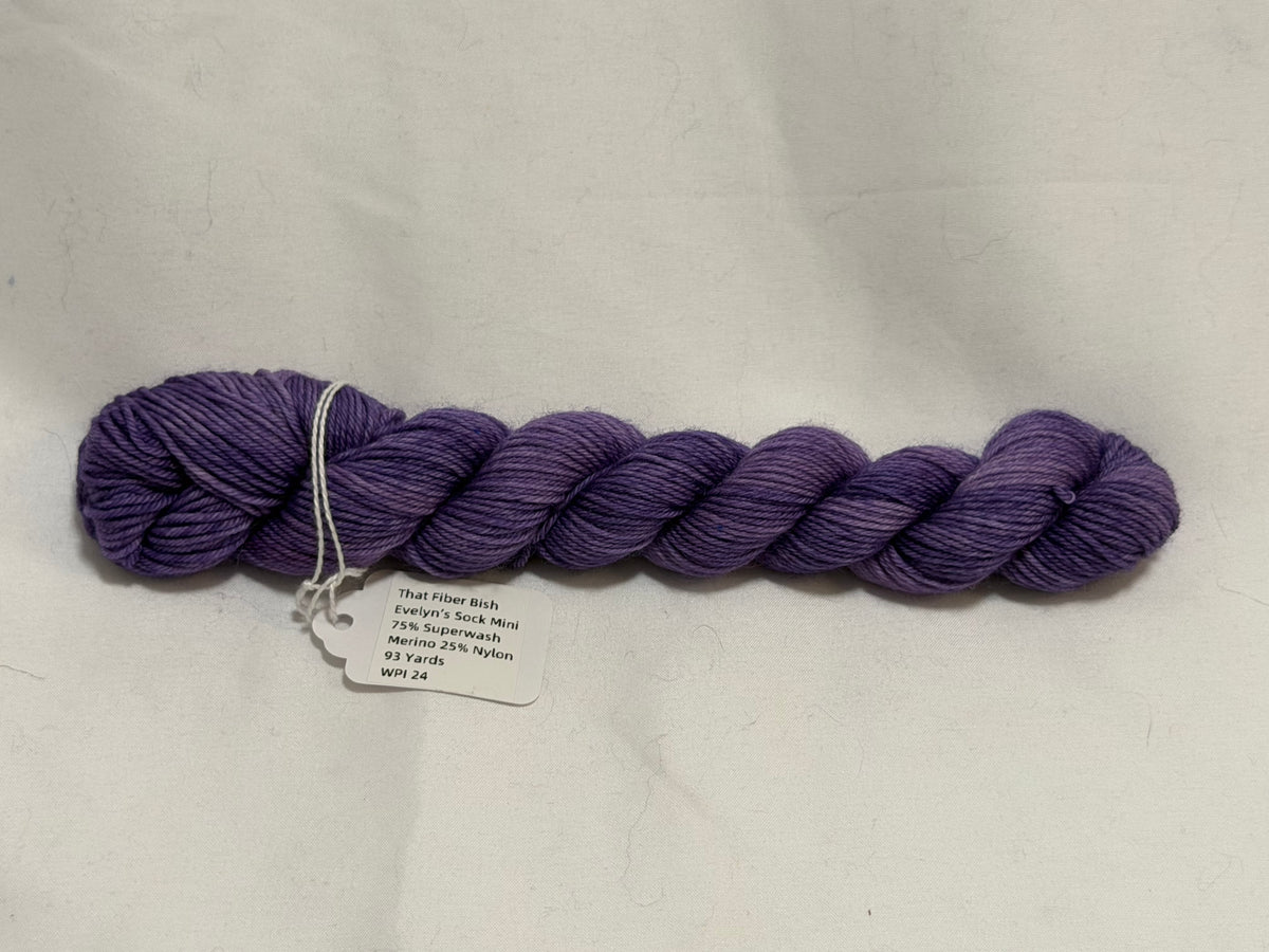 Purple~Late Spring Palette~Mini Skein~Evelyn's Sock~75/25 Superwash Merino & Nylon