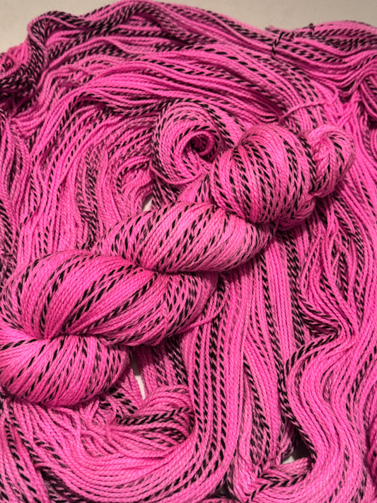 Christina's Sock Zebra~Bright Pink~Hand Dyed Yarn-437 Yards-Each Skein~Superwash Merino