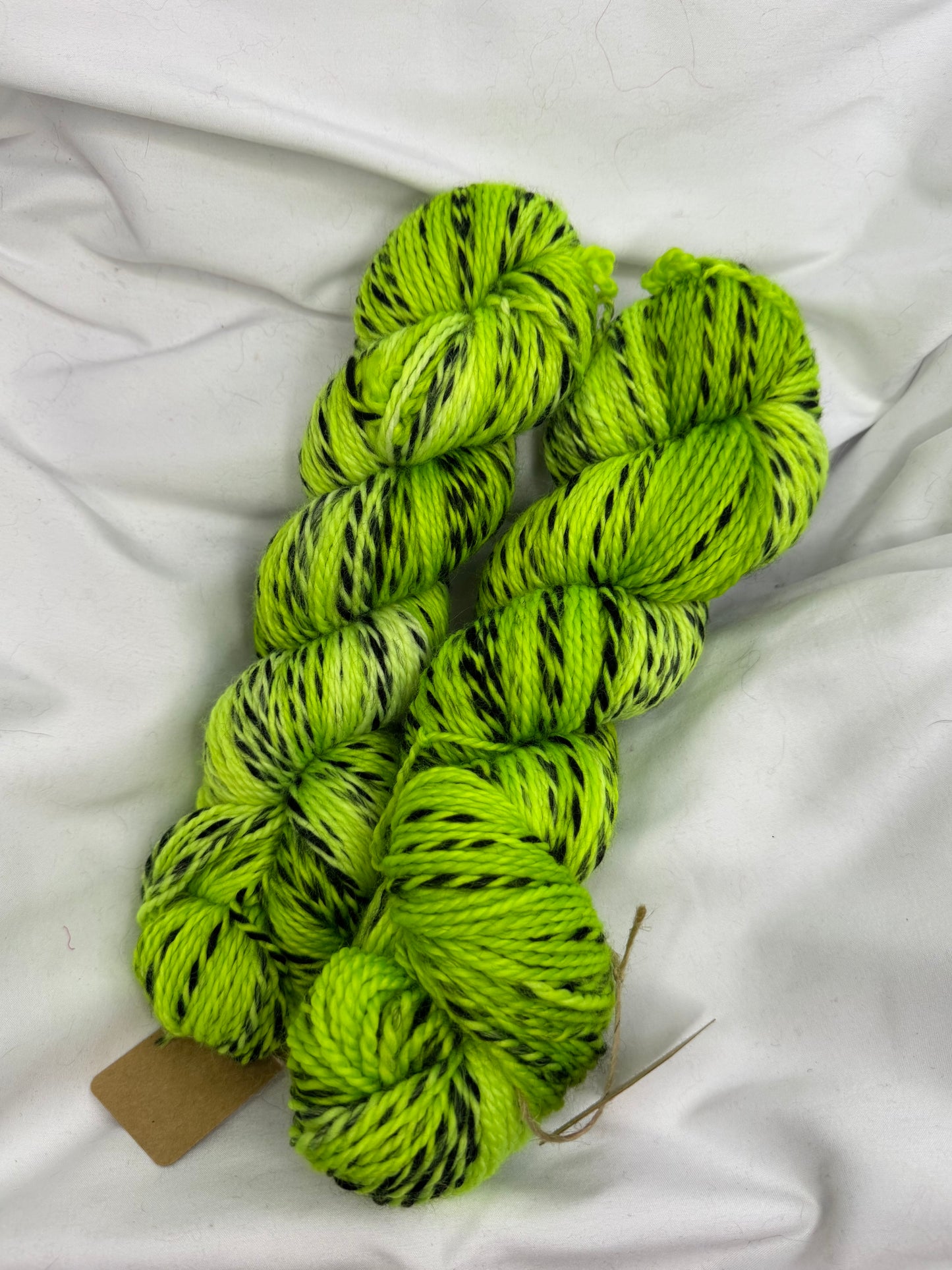 Christina's Sock Zebra~Electric Green~Hand Dyed Yarn-437 Yards-Each Skein~Superwash Merino
