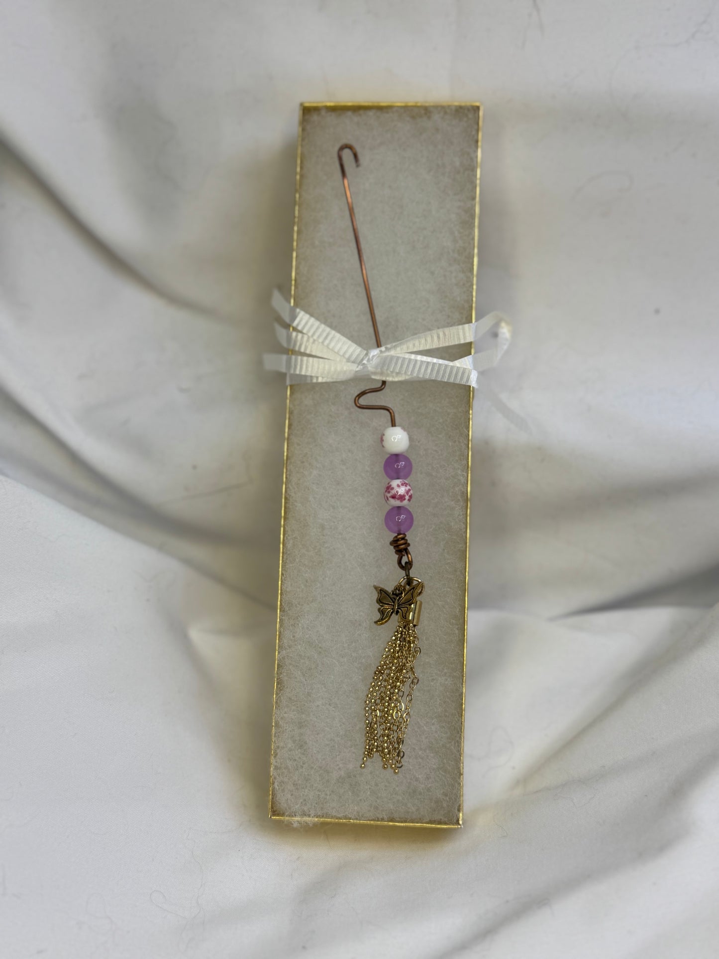 Orifice Hook for Spinning Wheel~Butterfly with tassel