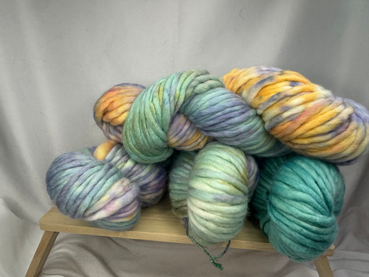 Christina's Super Bulky~Spring Fling~Hand Dyed Yarn-60 Yards-Each Skein~Merino 20.5 Micron