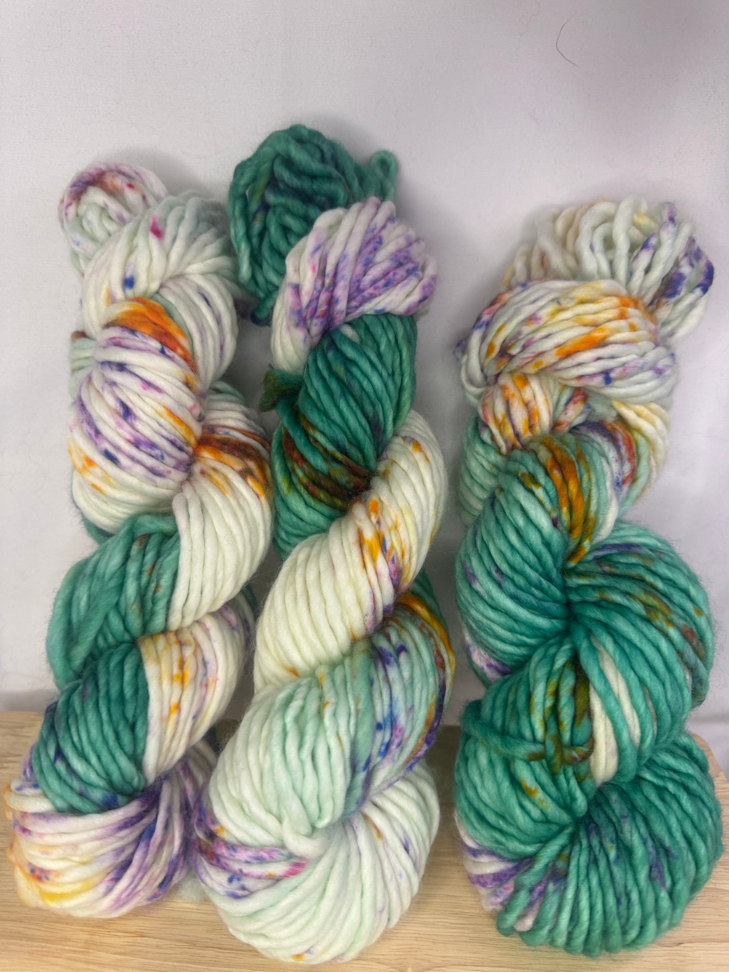 Genevieve's Super Bulky~Spring Fling~Hand Dyed Yarn-76 Yards-Each Skein~Superwash Merino Nylon 80/20