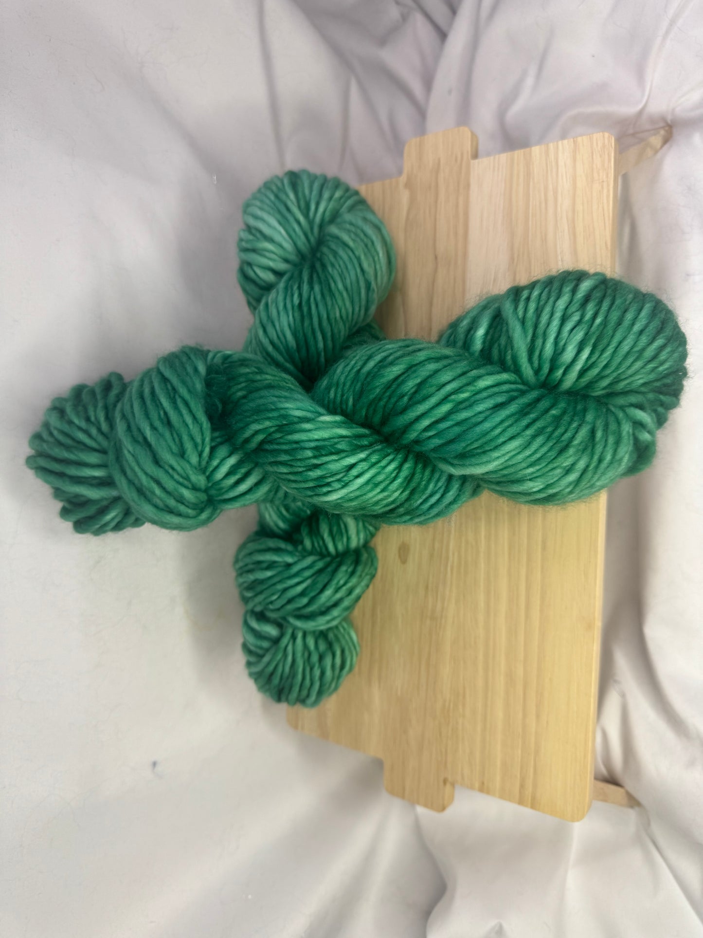 Genevieve's Super Bulky~Spring Fling Green~Hand Dyed Yarn-76 Yards-Each Skein~Superwash Merino Nylon 80/20