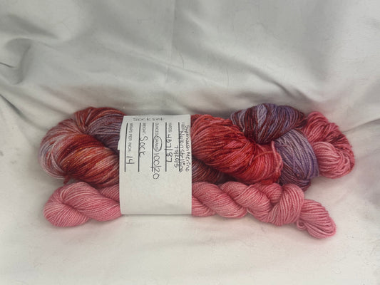 "Sock Set" Bubble Yum~437 Yard Full Skein & 87 Yard Mini Skein~Hand Dyed