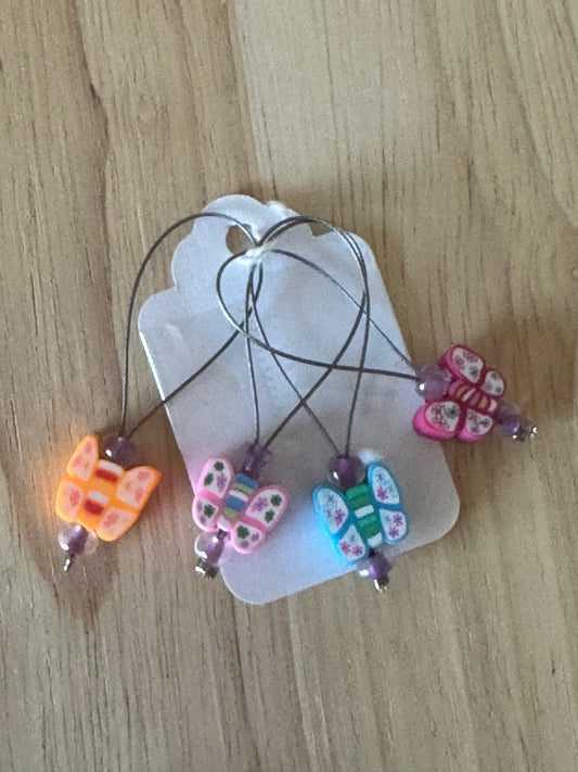 Stitch Marker Set~Butterflies Colors~ Set of 4