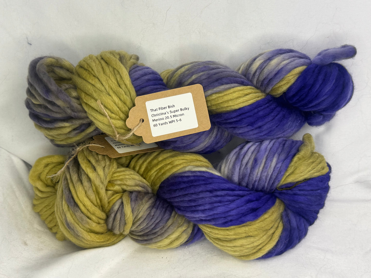 Christina's Super Bulky~Orchid~Hand Dyed Yarn-60 Yards-Each Skein~Merino 20.5 Micron