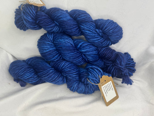 Genevieve's Super Bulky~Blue Hues~Hand Dyed Yarn-76 Yards-Each Skein~Superwash Merino Nylon 80/20