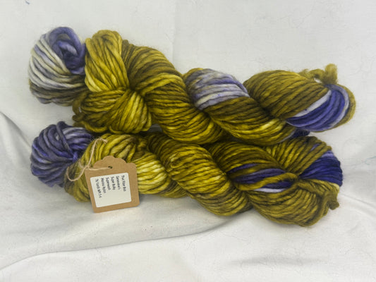Genevieve's Super Bulky~Orchid~Hand Dyed Yarn-76 Yards-Each Skein~Superwash Merino Nylon 80/20