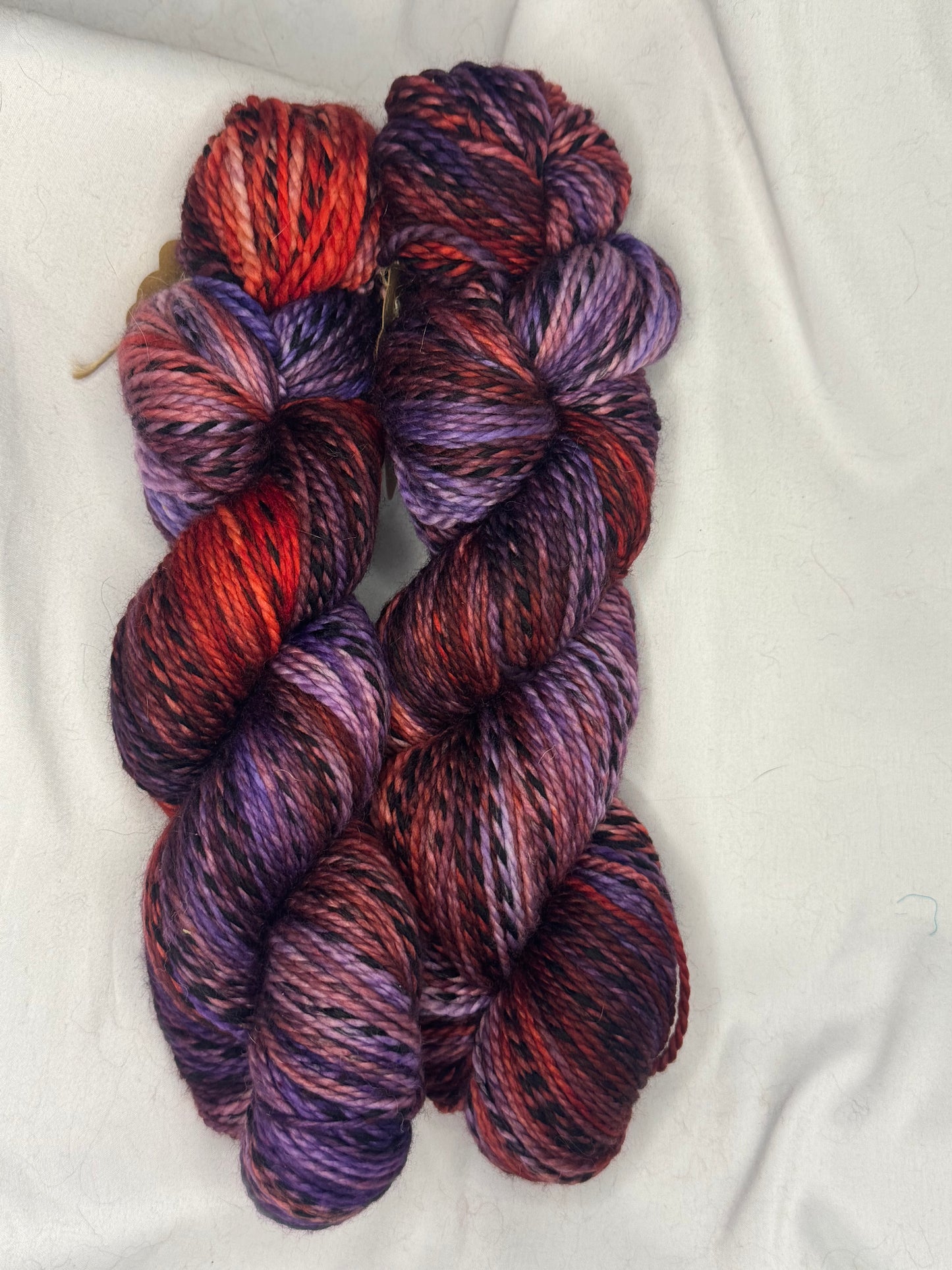 Christina's DK Zebra~Red/Purple~Hand Dyed Yarn-246 Yards-Each Skein~Superwash Merino