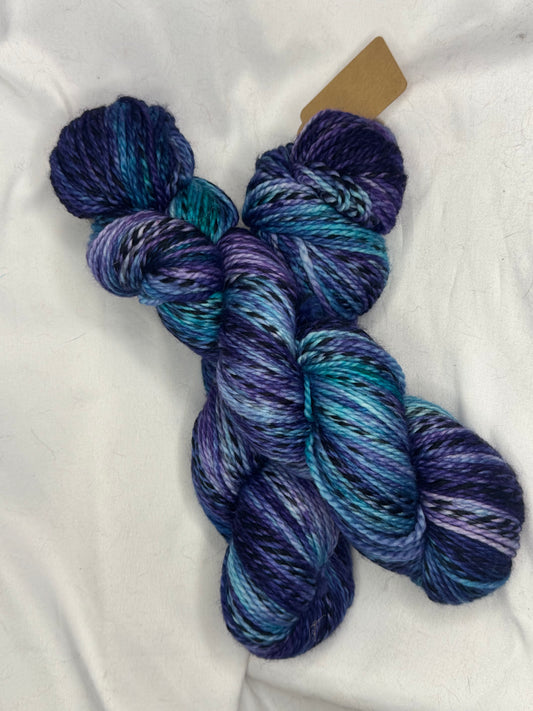 Christina's DK Zebra~Blue/Purple~Hand Dyed Yarn-246 Yards-Each Skein~Superwash Merino