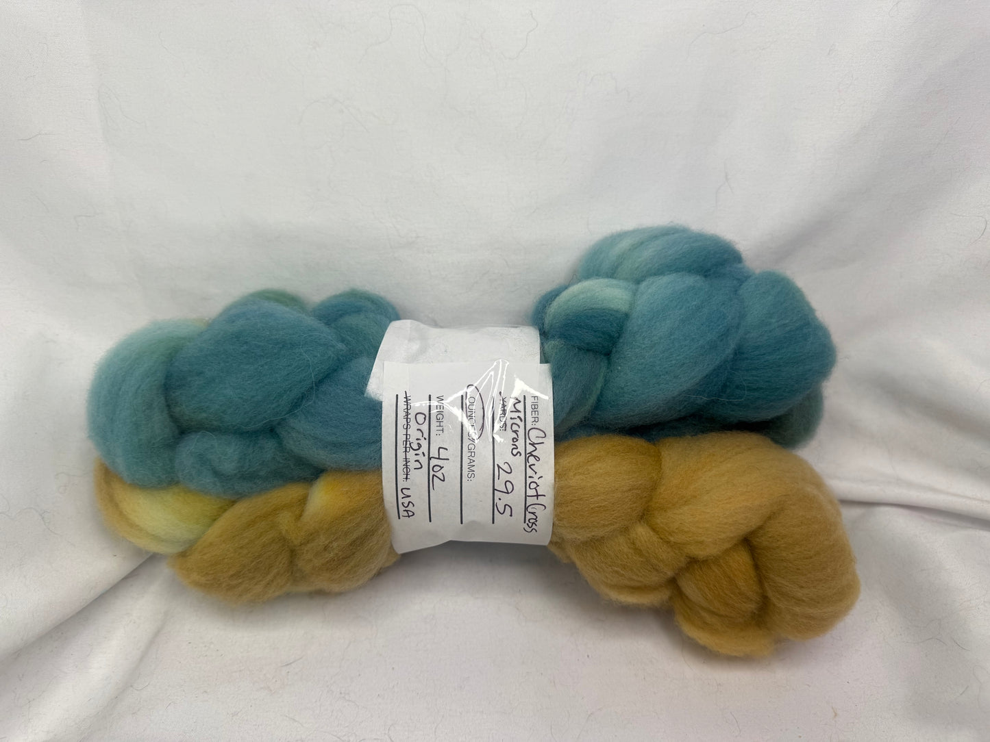 Cheviot Cross Wool Hand Dyed 4 oz Braid~USA Farm Blend(L56-S-31)