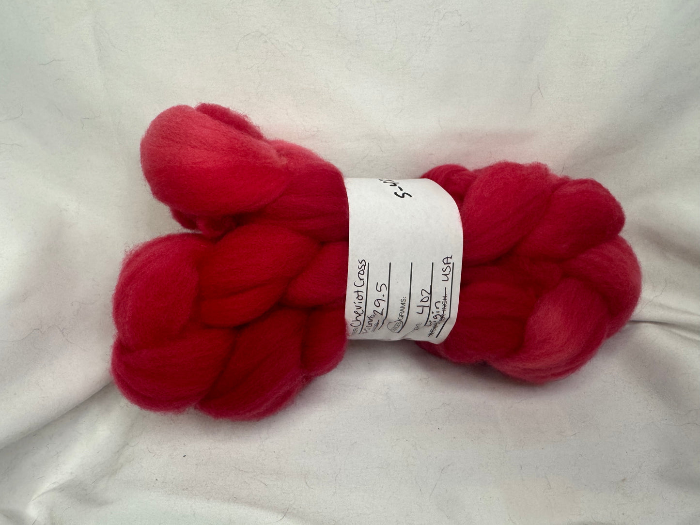 Cheviot Cross Wool Hand Dyed 4 oz Braid~USA Farm Blend(L56-S-42)