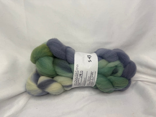 Cheviot Cross Wool Hand Dyed 4 oz Braid~USA Farm Blend(L56-S-43)