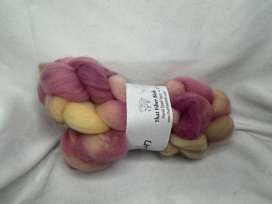 Cheviot Cross Wool Hand Dyed 4 oz Braid~USA Farm Blend(L56-S-47)
