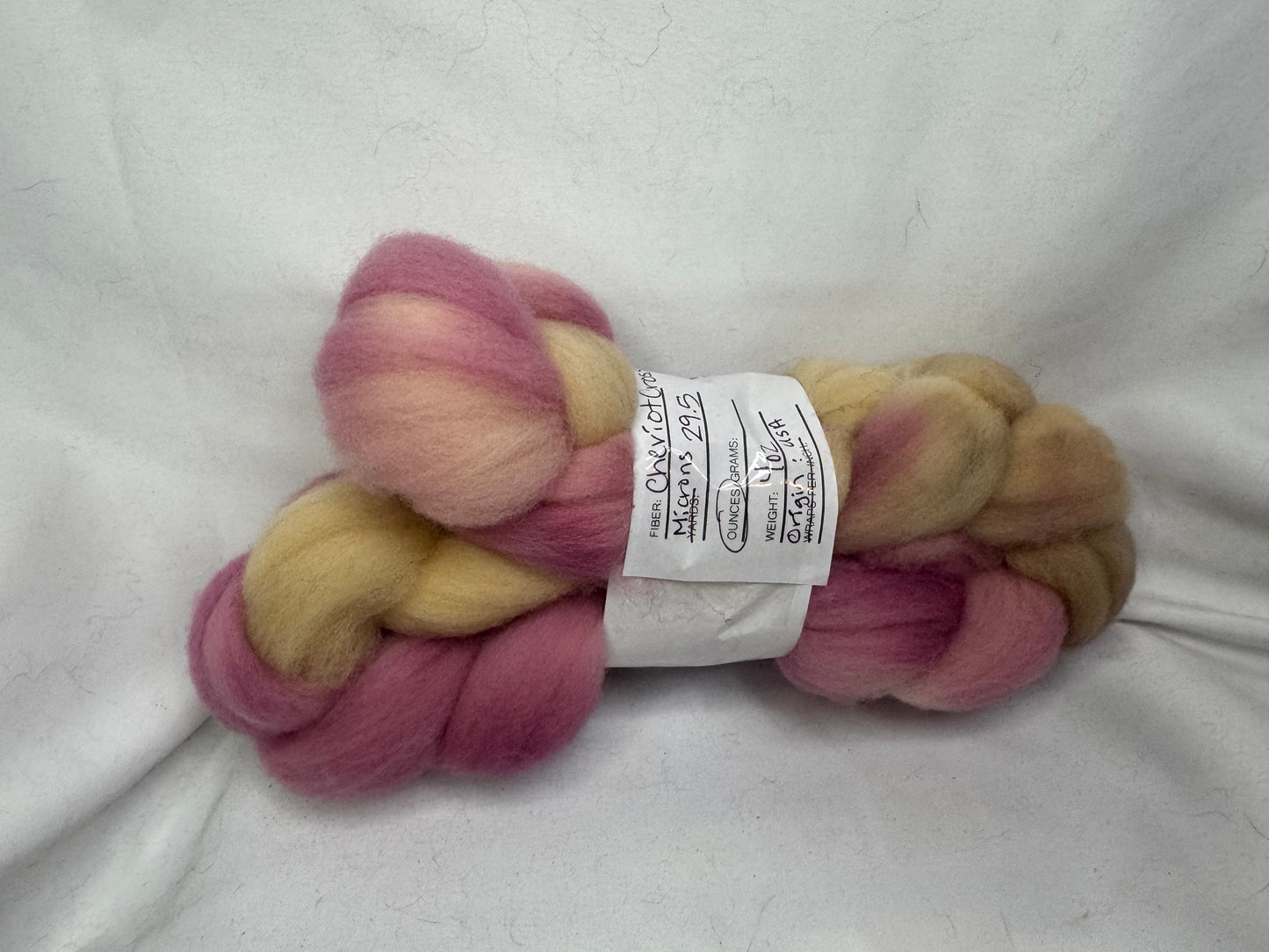Cheviot Cross Wool Hand Dyed 4 oz Braid~USA Farm Blend(L56-S-47)