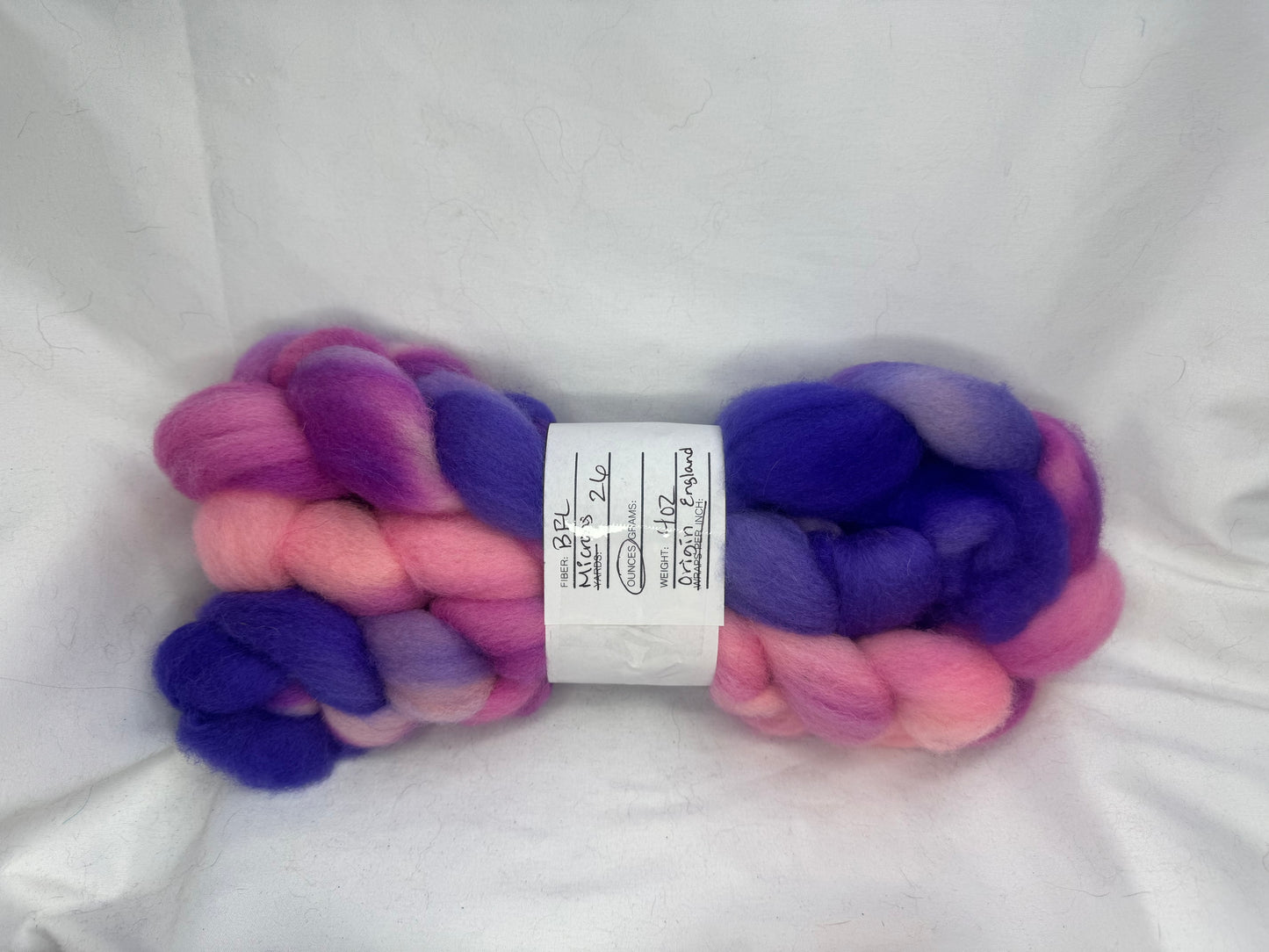 BFL~ 4 oz Braid~ Hand Dyed~(BFL-S-14)