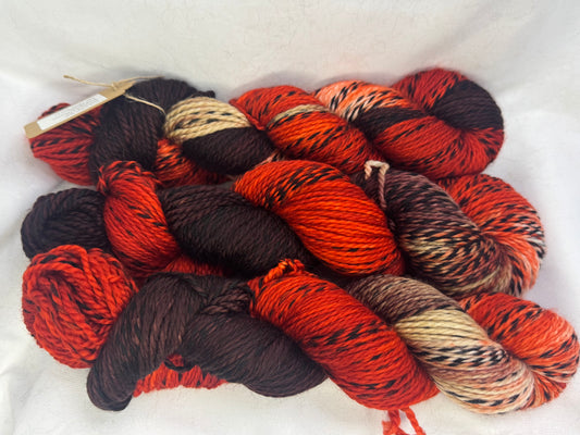 Christina's DK Zebra~Inferno~Hand Dyed Yarn-246 Yards-Each Skein~Superwash Merino
