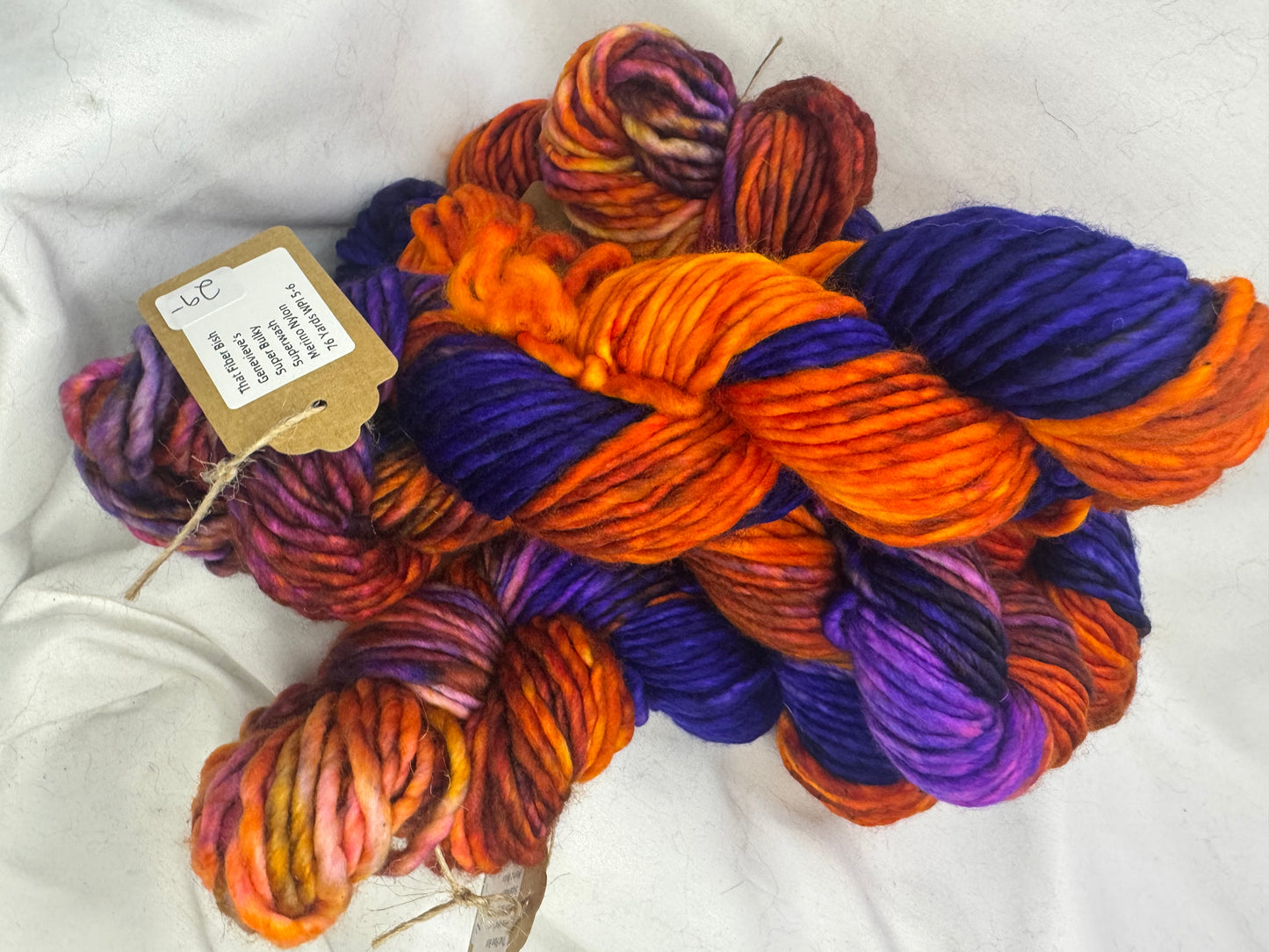 Genevieve's Super Bulky~Fusion~Hand Dyed Yarn-76 Yards-Each Skein~Superwash Merino Nylon 80/20