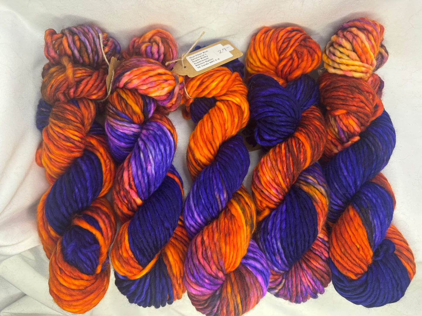 Genevieve's Super Bulky~Fusion~Hand Dyed Yarn-76 Yards-Each Skein~Superwash Merino Nylon 80/20