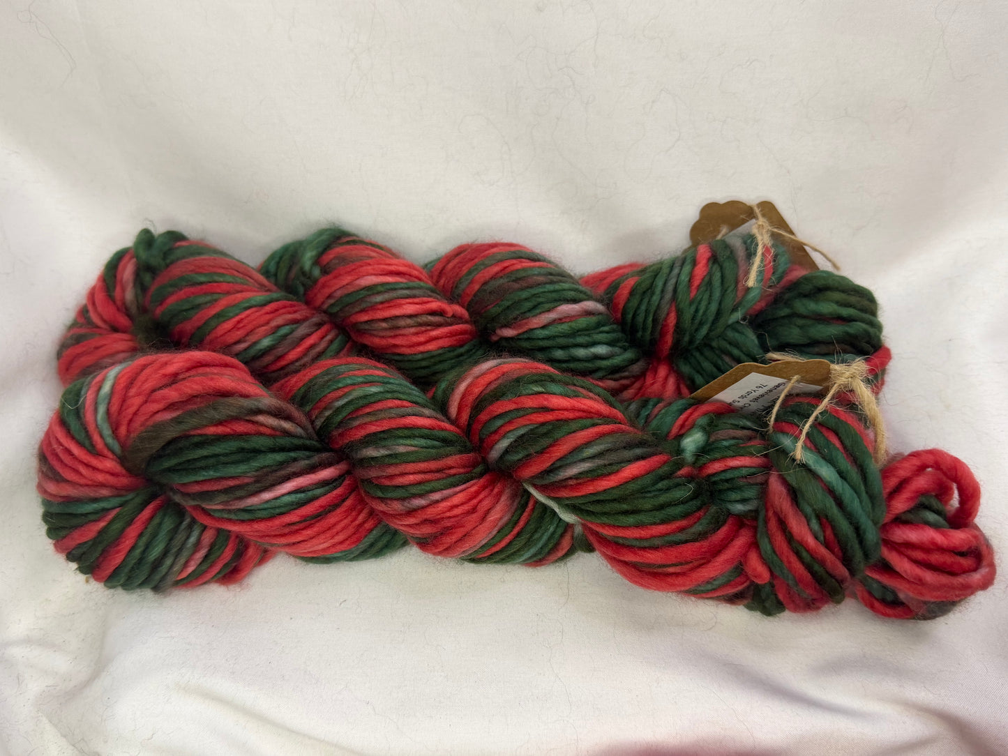 Genevieve's Super Bulky~Christmas Sox~Hand Dyed Yarn-76 Yards-Each Skein~Superwash Merino Nylon 80/20