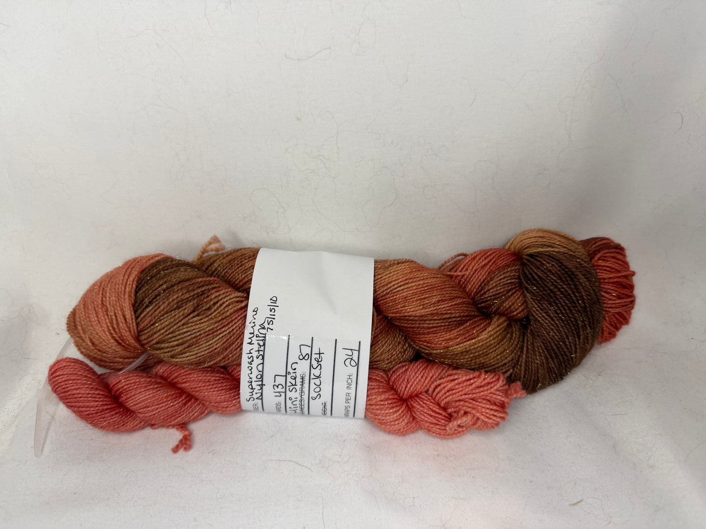 "Sock Set" KK's Sparkle~Autumn Hues~437 Yard Full Skein & 87 Yard Mini Skein~Hand Dyed
