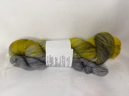 "Sock Set" KK's Sparkle~Enchanted Castle~437 Yard Full Skein & 87 Yard Mini Skein~Hand Dyed