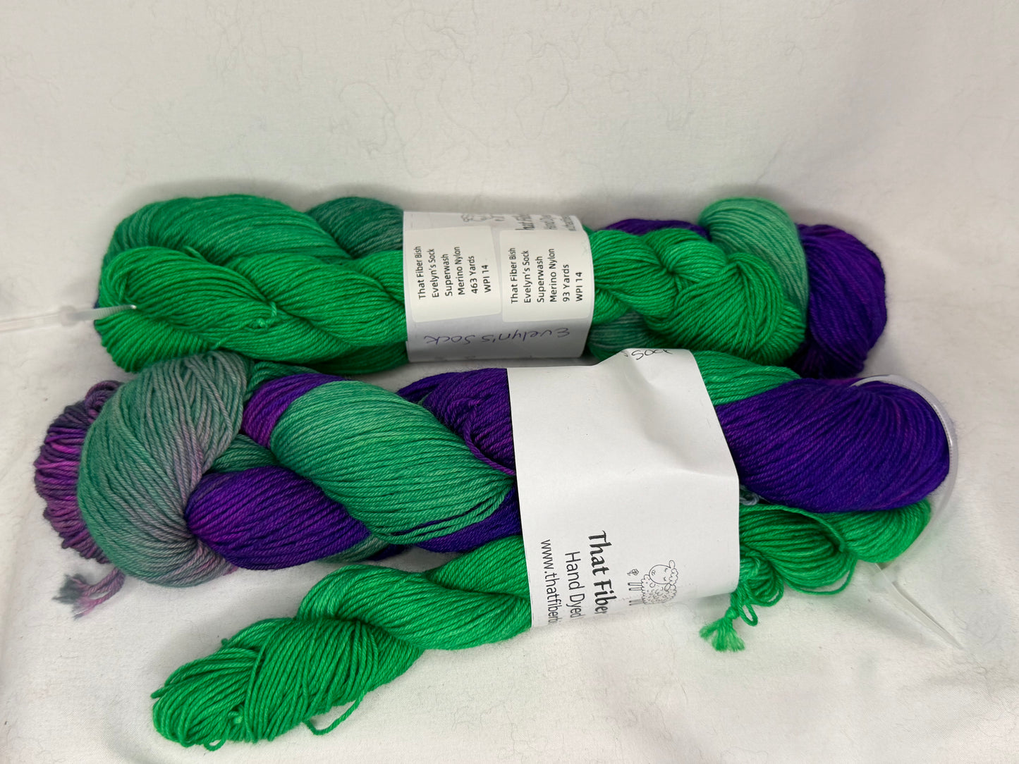 Evelyn's Sock Set~Fusion~Hand Dyed~Superwash Merino Nylon~Full Skein 463 Yards & Mini Skein 92 Yards