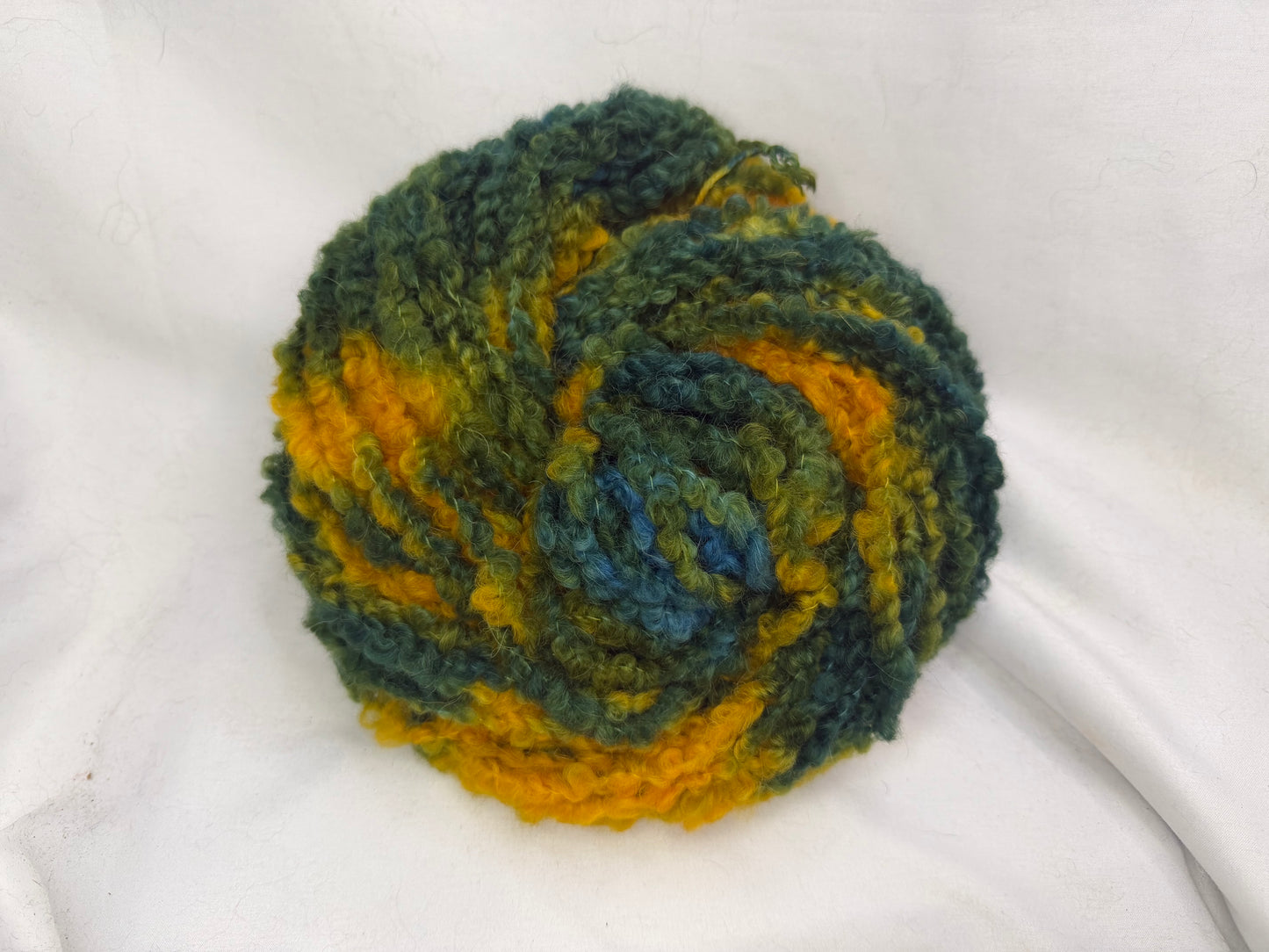 Sunlit Spruce~ Super Bulky Boucle~ 70/30 Highland Wool & Superfine Alpaca