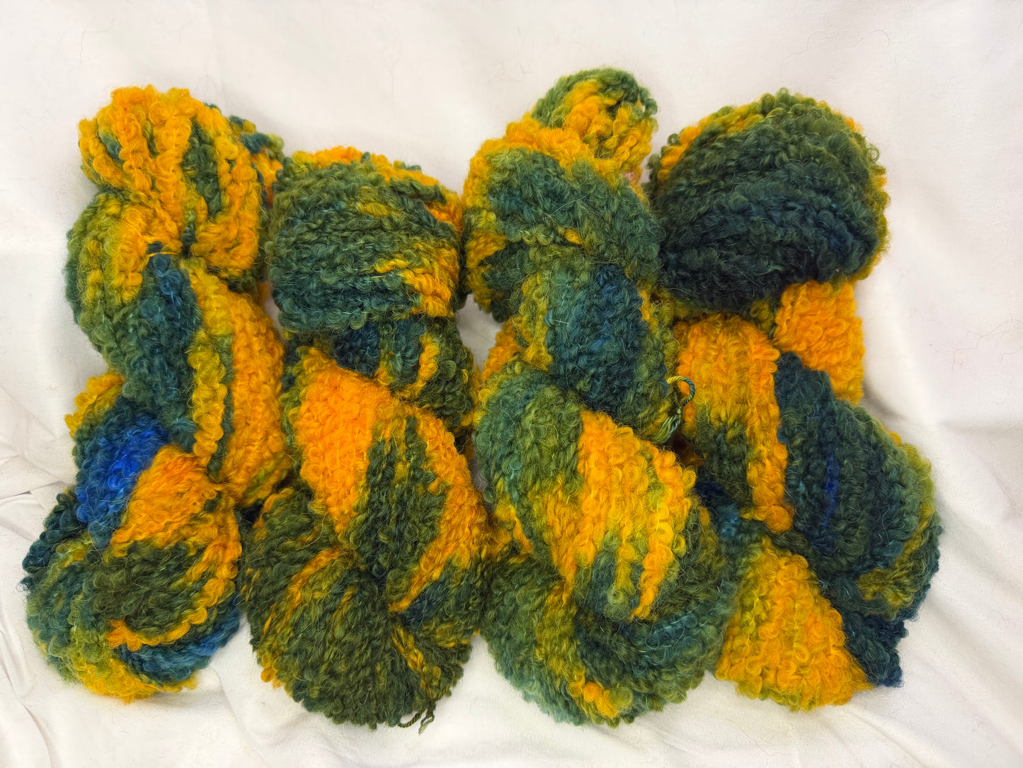 Sunlit Spruce~ Super Bulky Boucle~ 70/30 Highland Wool & Superfine Alpaca