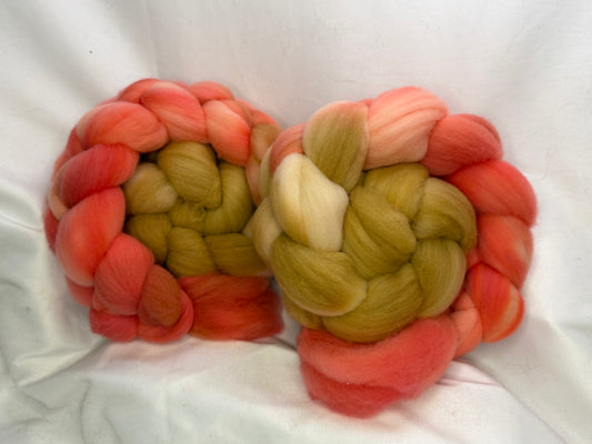 Targhee Wool Top~Double Braid Set~Hand Dyed 4 oz Braid~(TG-D-09)