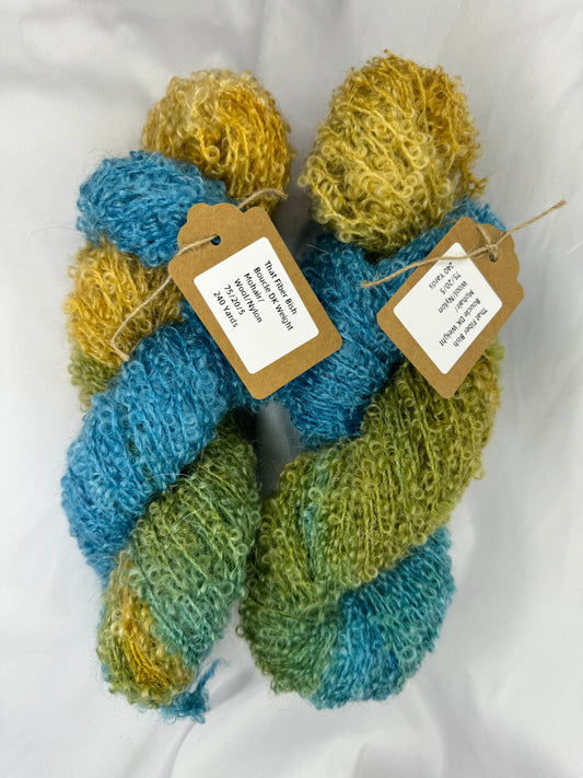 Boucle Hand Dyed Yarn~Seasick~1 Skein