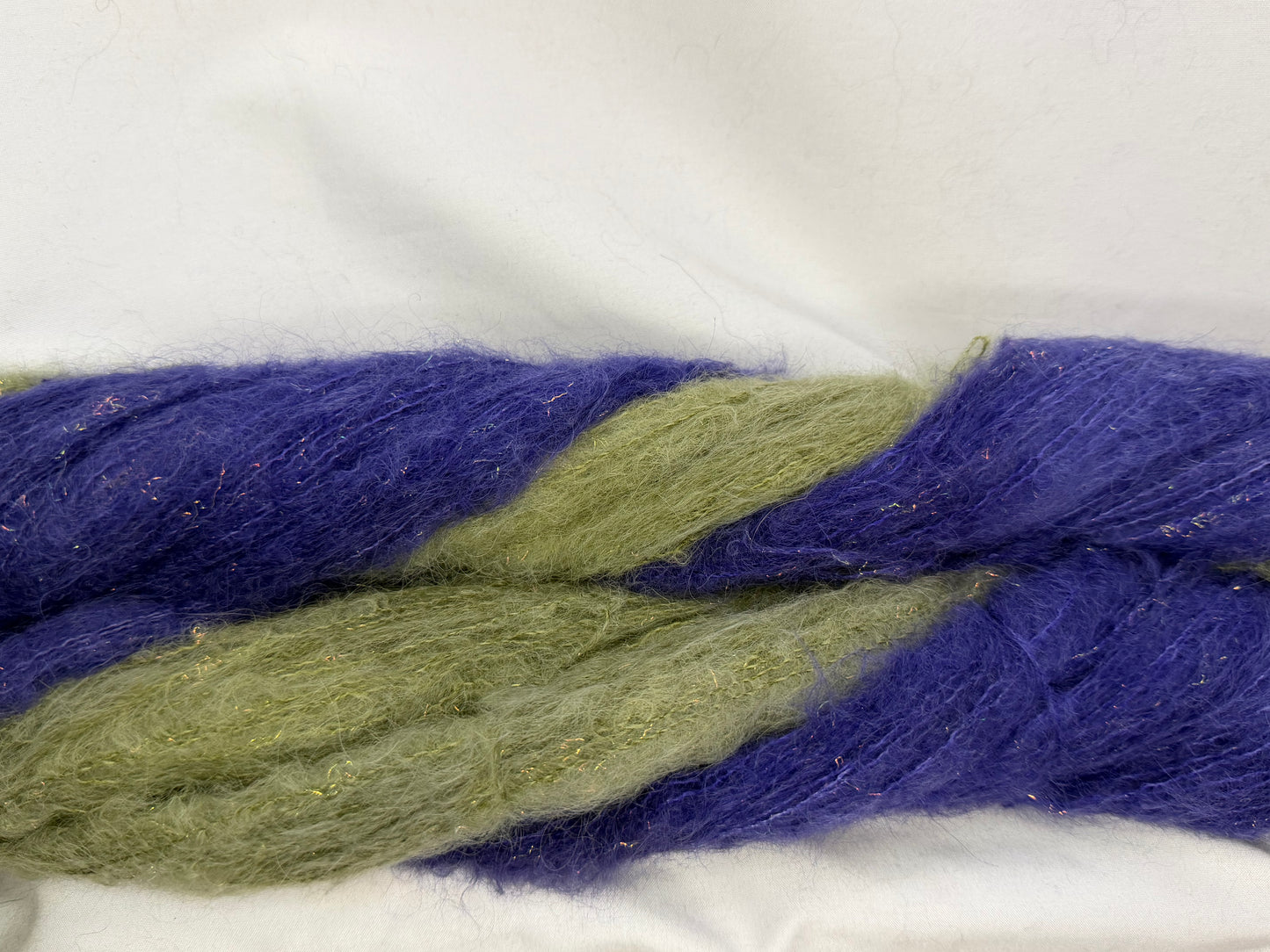 Celestial Halo~64% Baby Suri Alpaca/26% Grade A Mulberry Silk/10% Stellina Sparkle