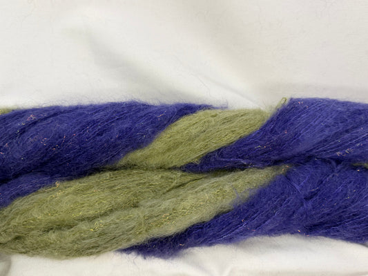 Enchanted Thyme~Celestial Halo~64/26/10 Baby Suri Alpaca, Mulberry Silk & Stellina Sparkle (Copy)