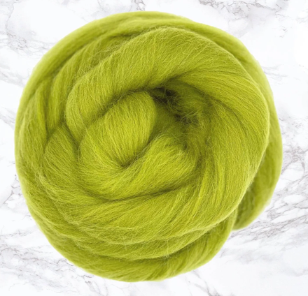 Dyed Merino Top~23 Micron-Lichen