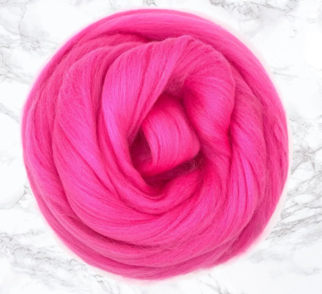 Dyed Merino Top~23 Micron-Hot Pink