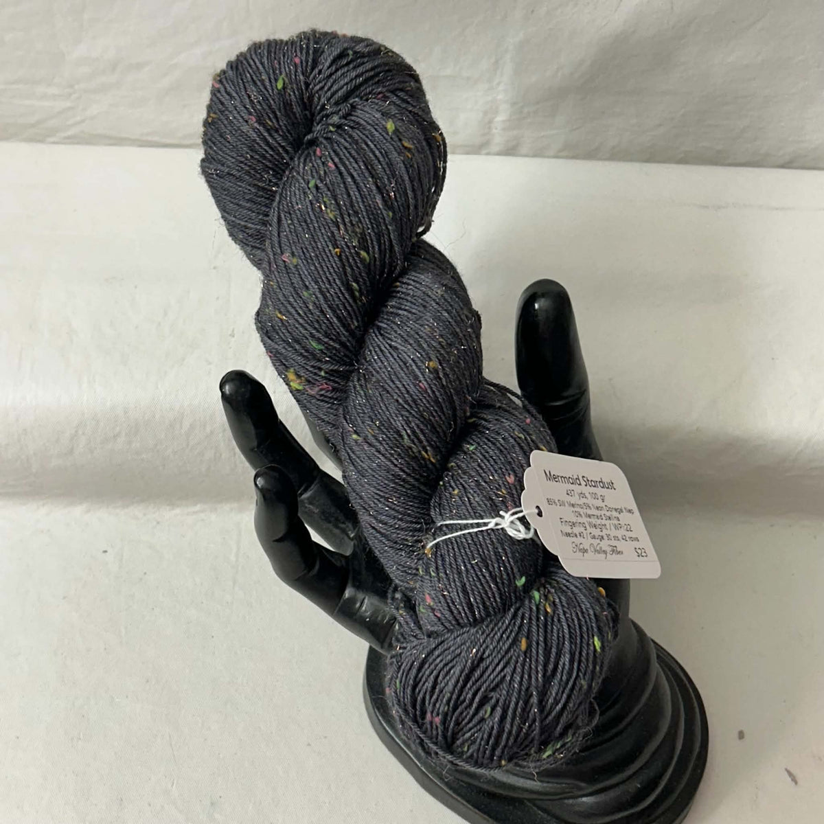Mermaid Stardust | Fingering Weight | SW Merino Wool / Neon Donegal Nep / Mermaid Stellina, 80/10/10 | Midnight Lagoon | 437 Yards