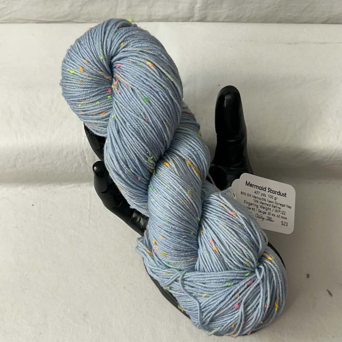 Mermaid Stardust | Fingering Weight | SW Merino Wool / Neon Donegal Nep / Mermaid Stellina, 80/10/10 | Misty Cove | 437 Yards