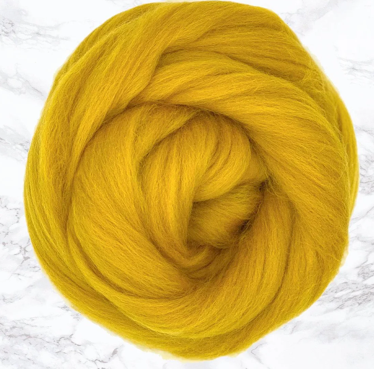 Dyed Merino Top~23 Micron-Mustard