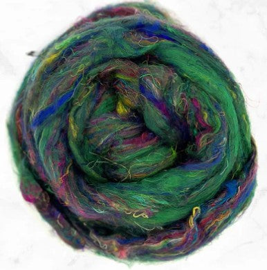 Pulled Sari Silk Sampler Pack! Textured Roving (SKU:0923)  4 oz