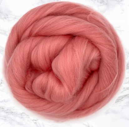 Dyed Merino Top~23 Micron-Salmon