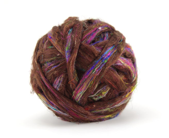 Sari Silk Textured Roving | Chocolate Cake Sprinkles | 2 oz