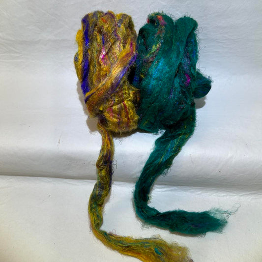 Sari Silk Duo Pack | Textured Roving (SKU:1223) 2 oz