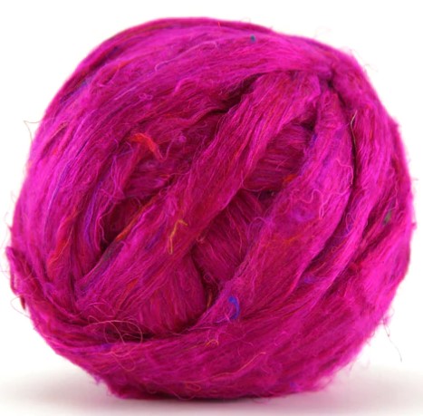 Pulled Sari Silk Sampler Pack! Textured Roving (SKU:0923)  4 oz