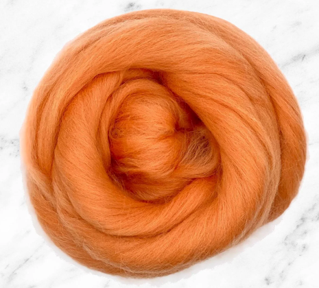 Dyed Corriedale Top~Peach
