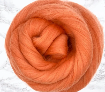 Dyed Merino Top~23 Micron~Peach