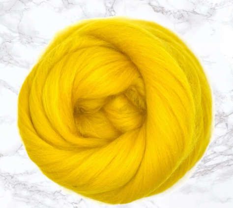 Dyed Merino Top~23 Micron-Buttercup